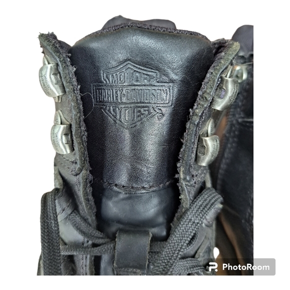 Harley-Davidson women's black leather boots Motorcycle booties Size 6 moto boots - Picture 6 of 16